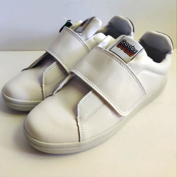 GOATS Slip On Sneakers Platform White Leather Hook Loop Chunky Women's 8.5 Retro - Picture 4 of 15